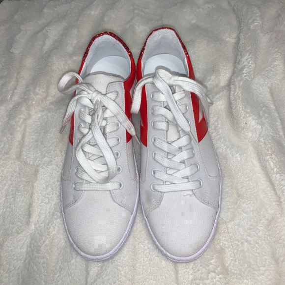 Red and White Maje Sneakers - Picture 4 of 5